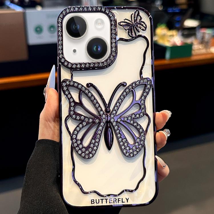 Custodia TPU con farfalla galvanizzata per iPhone 12 e 13