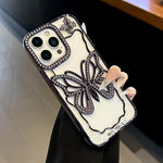 Custodia TPU con farfalla galvanizzata per iPhone 12 e 13
