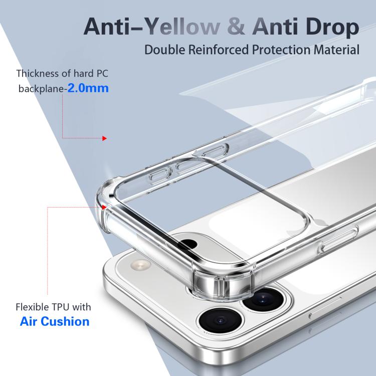 Custodia per telefono antiurto a quattro angoli in acrilico + TPU, For iPhone 17 Pro Max, For iPhone 17 Pro, For iPhone 17, For iPhone Air