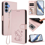 Custodia in pelle con ciondolo per Samsung Galaxy A15 4G e A55 5G