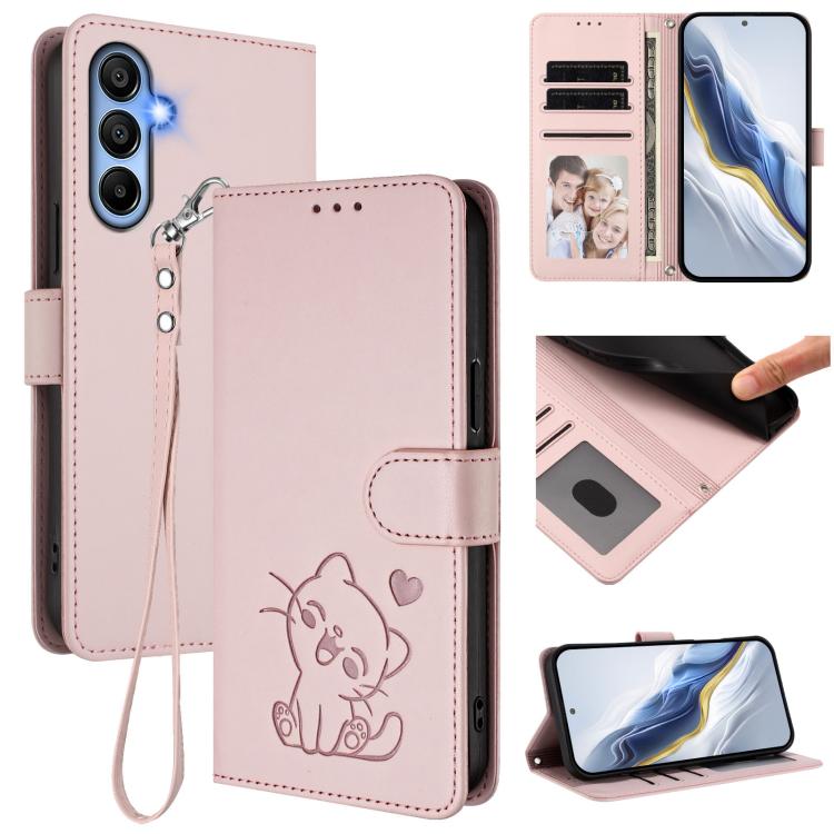 Custodia in pelle con ciondolo per Samsung Galaxy A15 4G e A55 5G