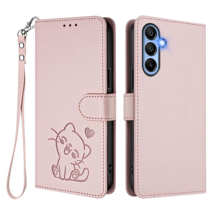Custodia in pelle con ciondolo per Samsung Galaxy A15 4G e A55 5G