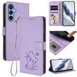 Custodia in pelle con ciondolo per Samsung Galaxy A15 4G e A55 5G