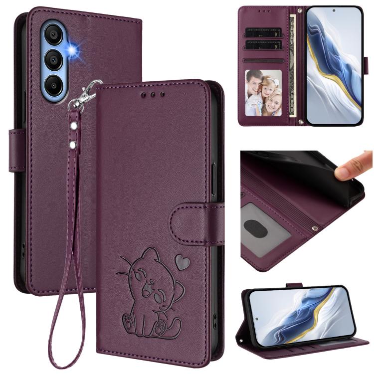 Custodia in pelle con ciondolo per Samsung Galaxy A15 4G e A55 5G