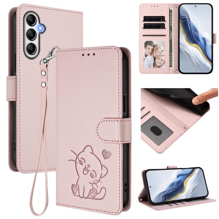 Custodia in pelle con ciondolo per Samsung Galaxy A35 5G e A25 5G Global e A25