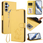 Custodia in pelle con ciondolo a gatto e cuore per Samsung Galaxy A04e 4G e A14