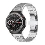 Cinturino per orologio in acciaio inossidabile con fibbia a farfalla., For  Amazfit T-Rex 3, For  Amazfit T-Rex 2, For Amazfit T-Rex Pro