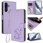Custodia in pelle con ciondolo per Samsung Galaxy M16 5G e M06 5G