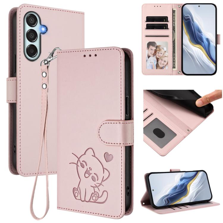 Custodia in pelle con ciondolo per Samsung Galaxy M35 5G e M55 / C55 e M55