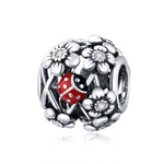 Perline coccinella in argento 925 per gioielli fai-da-te