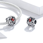 Perline coccinella in argento 925 per gioielli fai-da-te
