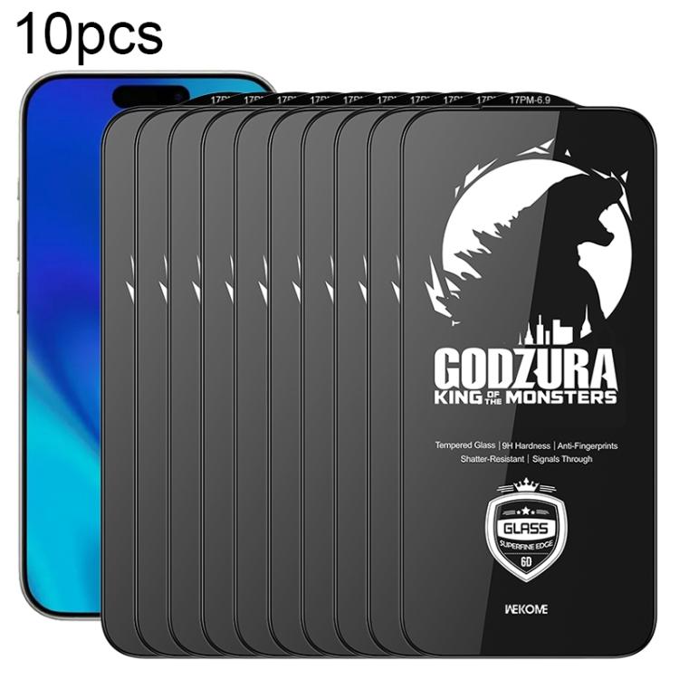 WK WTP-124 10 pezzi Pellicola in vetro temperato HD a schermo intero con bordo ultra sottile e curvatura 6D, For iPhone 17 Pro Max, For iPhone 17 Pro, For iPhone 16 Pro / 17, For iPhone Air, For iPhone 16 Pro Max, For iPhone 16 Plus / 15 Plus          ...