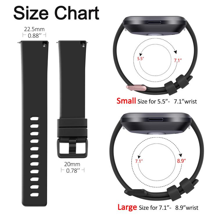 Cinturino per orologio xDfind in silicone tinta unita per Fitbit Versa 2, S