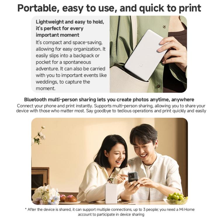 Stampante fotografica tascabile originale Xiaomi Mijia Pro, Xiaomi Mijia Pocket Photo Printer Pro