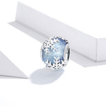 Perline cristallo fiocco di neve in argento 925 S925