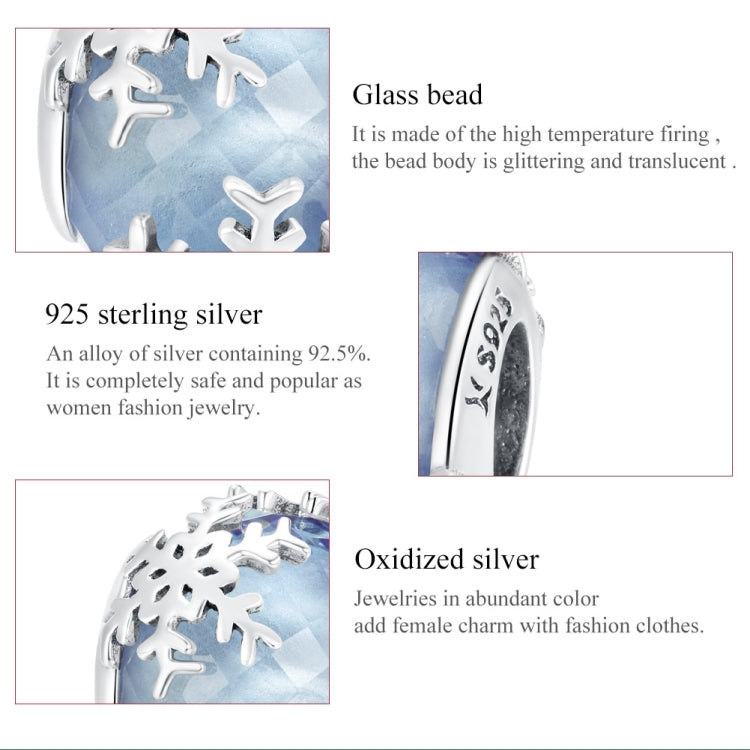 Perline cristallo fiocco di neve in argento 925 S925