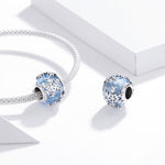 Perline cristallo fiocco di neve in argento 925 S925
