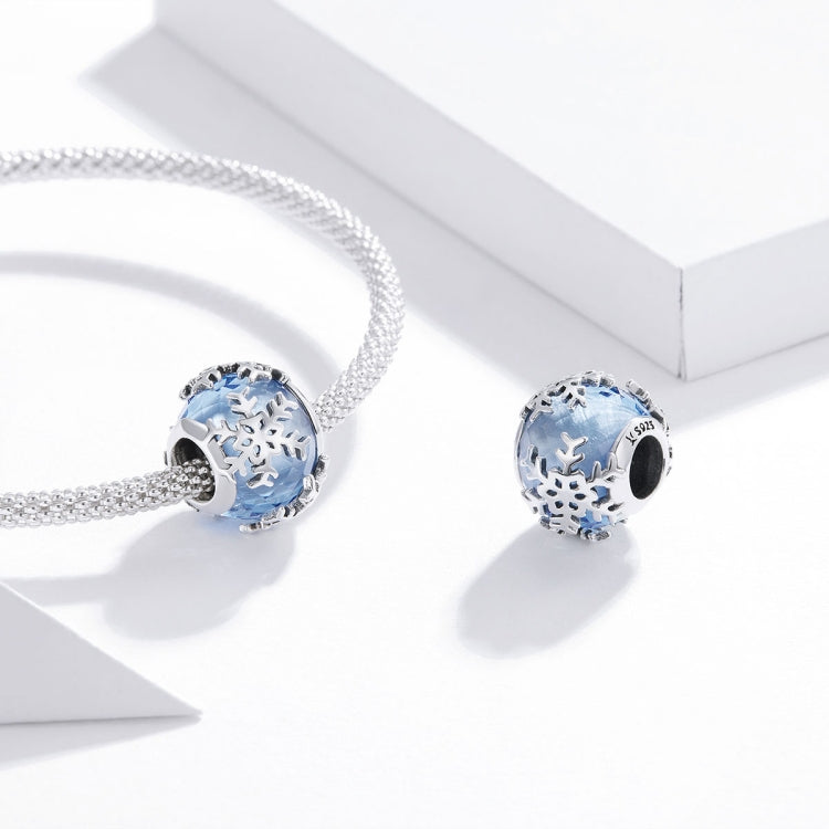 Perline cristallo fiocco di neve in argento 925 S925
