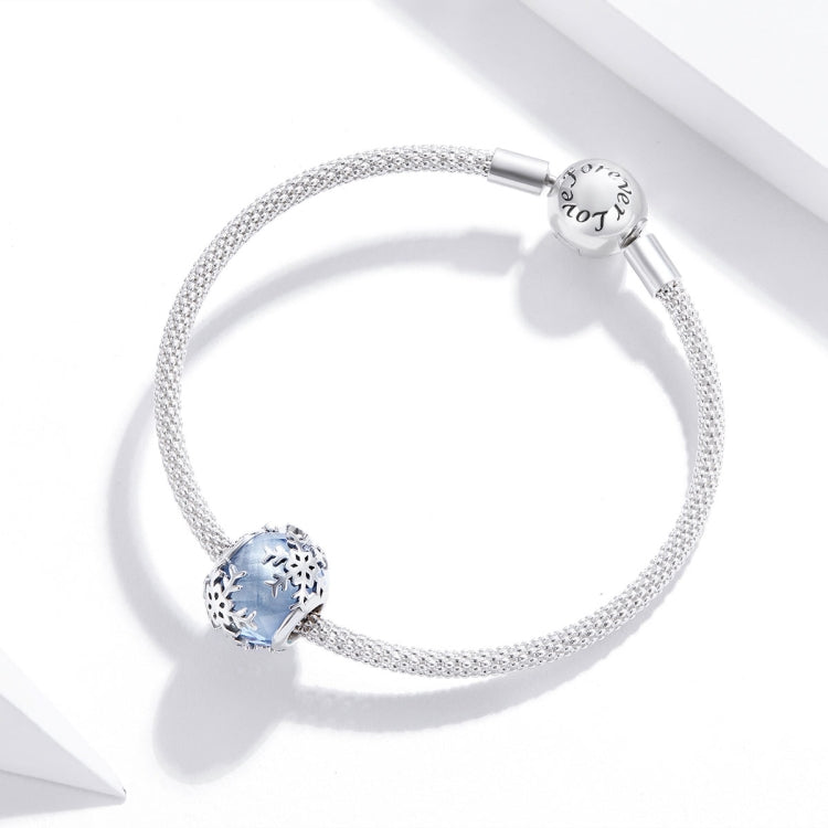 Perline cristallo fiocco di neve in argento 925 S925