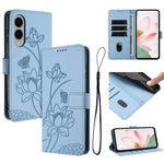 Custodia in pelle con motivo loto e cordino per Samsung Galaxy S25 FE, S25 Edge