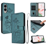 Custodia in pelle con motivo loto e cordino per Samsung Galaxy S25 FE, S25 Edge