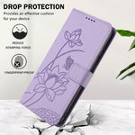Custodia in pelle con motivo loto e cordino per Samsung Galaxy A56 5G, M56 5G
