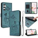 Custodia in pelle con motivo loto e cordino per Samsung Galaxy A56 5G, M56 5G