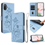 Custodia in pelle con motivo loto e cordino per Samsung Galaxy A56 5G, M56 5G