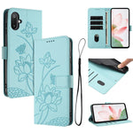 Custodia in pelle con motivo loto e cordino per Samsung Galaxy A56 5G, M56 5G