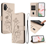 Custodia in pelle con motivo loto e cordino per Samsung Galaxy A56 5G, M56 5G