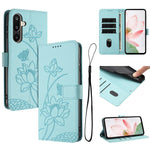 Custodia in pelle con motivo loto e cordino per Samsung Galaxy A56 5G, M56 5G
