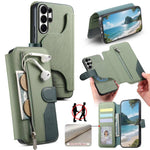 Portafoglio in pelle con cerniera e protezione antifurto per Galaxy S26 FE