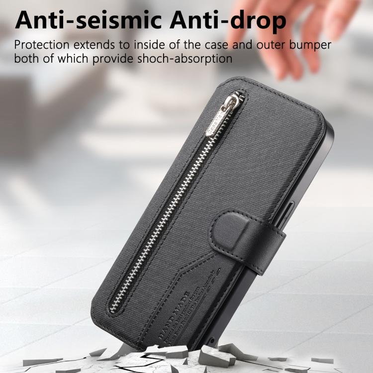Portafoglio in pelle con cerniera e protezione antifurto per Galaxy S26 FE