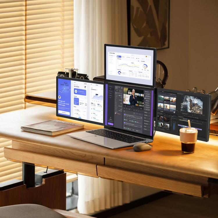 Arie Monitor Portatile 14" Triplo Display con USB-A 3.0