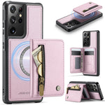 Custodia con cerniera, protezione RFID e porta carte per Samsung Galaxy S21