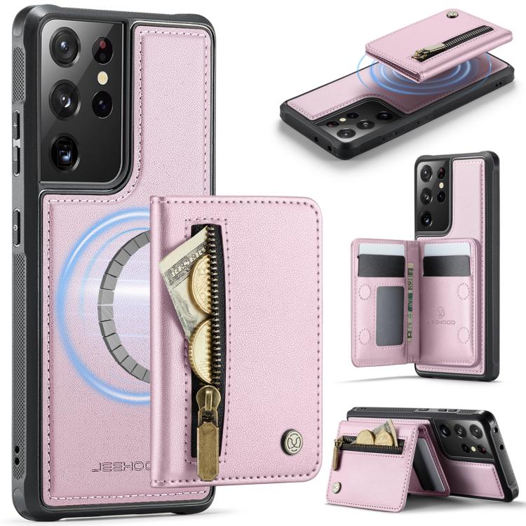 Custodia con cerniera, protezione RFID e porta carte per Samsung Galaxy S21