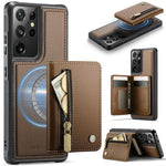 Custodia con cerniera, protezione RFID e porta carte per Samsung Galaxy S21