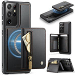 Custodia con cerniera, protezione RFID e porta carte per Samsung Galaxy S21
