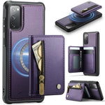Custodia con cerniera, protezione RFID e porta carte per Samsung Galaxy S21