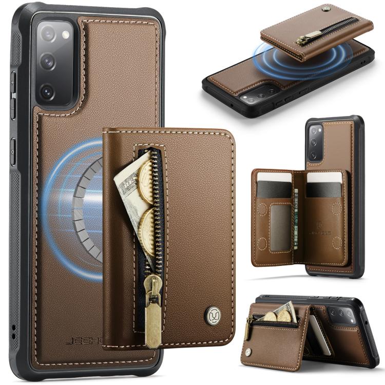 Custodia con cerniera, protezione RFID e porta carte per Samsung Galaxy S21