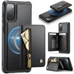 Custodia con cerniera, protezione RFID e porta carte per Samsung Galaxy S21