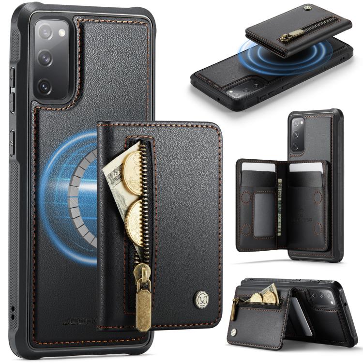 Custodia con cerniera, protezione RFID e porta carte per Samsung Galaxy S21