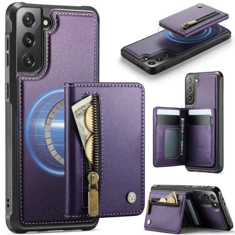 Custodia con cerniera, protezione RFID e porta carte per Samsung Galaxy S21