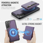 Custodia con cerniera, protezione RFID e porta carte per Samsung Galaxy S21