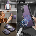 Custodia con cerniera, protezione RFID e porta carte per Samsung Galaxy S21
