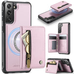 Custodia con cerniera, protezione RFID e porta carte per Samsung Galaxy S21