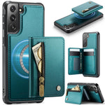 Custodia con cerniera, protezione RFID e porta carte per Samsung Galaxy S21
