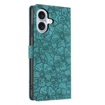 Custodia portafoglio in pelle con motivo a fiori per iPhone 16 Pl