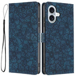 Custodia portafoglio in pelle con motivo a fiori per iPhone 16 Pl