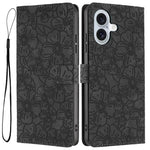 Custodia portafoglio in pelle con motivo a fiori per iPhone 16 Pl